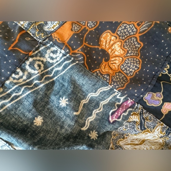 Boho Long Patchwork Sleeveless Dress - 100% Cotton - Made in Indonesia Size S - Picture 10 of 12